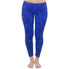 Blue Glitter Classic Winter Leggings by snowwhitegirl