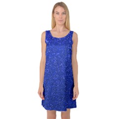 Blue Glitter Sleeveless Satin Nightdress by snowwhitegirl