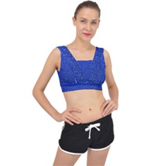 Blue Glitter V-back Sports Bra by snowwhitegirl