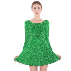 Green Glitter Long Sleeve Velvet Skater Dress by snowwhitegirl