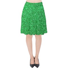 Green Glitter Velvet High Waist Skirt by snowwhitegirl