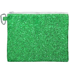 Green Glitter Canvas Cosmetic Bag (xxxl) by snowwhitegirl