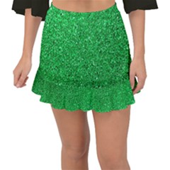 Green Glitter Fishtail Mini Chiffon Skirt by snowwhitegirl