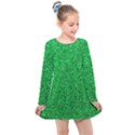 Green Glitter Kids  Long Sleeve Dress View1