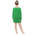 Green Glitter Kids  Long Sleeve Dress View2