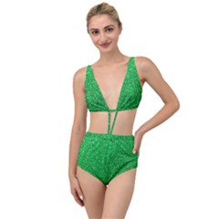 Green Glitter Tied Up Two Piece Swimsuit by snowwhitegirl