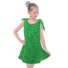 Green Glitter Kids  Tie Up Tunic Dress