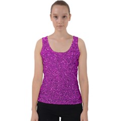 Pink  Glitter Velvet Tank Top by snowwhitegirl