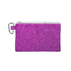 Pink  Glitter Canvas Cosmetic Bag (small)