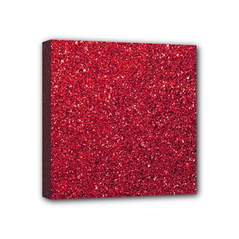 Red  Glitter Mini Canvas 4  X 4  by snowwhitegirl