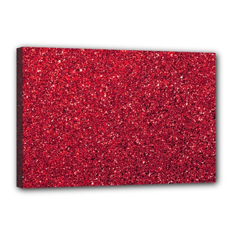 Red  Glitter Canvas 18  X 12  by snowwhitegirl