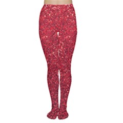 Red  Glitter Women s Tights by snowwhitegirl