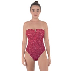 Red  Glitter Tie Back One Piece Swimsuit by snowwhitegirl