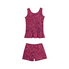 Red  Glitter Kid s Boyleg Swimsuit