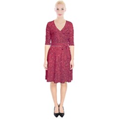 Red  Glitter Wrap Up Cocktail Dress