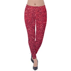 Red  Glitter Velvet Leggings by snowwhitegirl