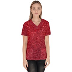 Red  Glitter Scrub Top by snowwhitegirl