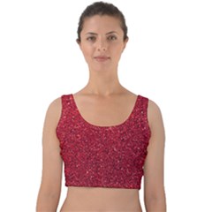 Red  Glitter Velvet Crop Top by snowwhitegirl