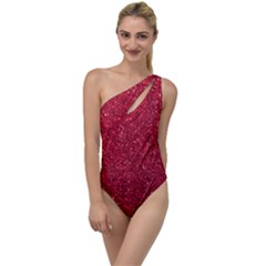 Red  Glitter To One Side Swimsuit