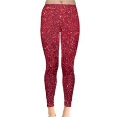 Red  Glitter Inside Out Leggings by snowwhitegirl