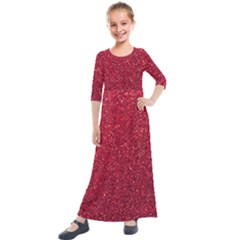 Red  Glitter Kids  Quarter Sleeve Maxi Dress by snowwhitegirl