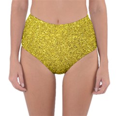 Gold  Glitter Reversible High-waist Bikini Bottoms by snowwhitegirl