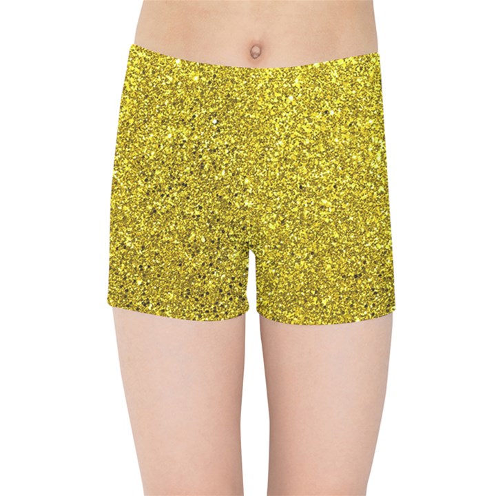 Gold  Glitter Kids Sports Shorts