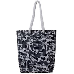 Grey Camo Full Print Rope Handle Tote (small)