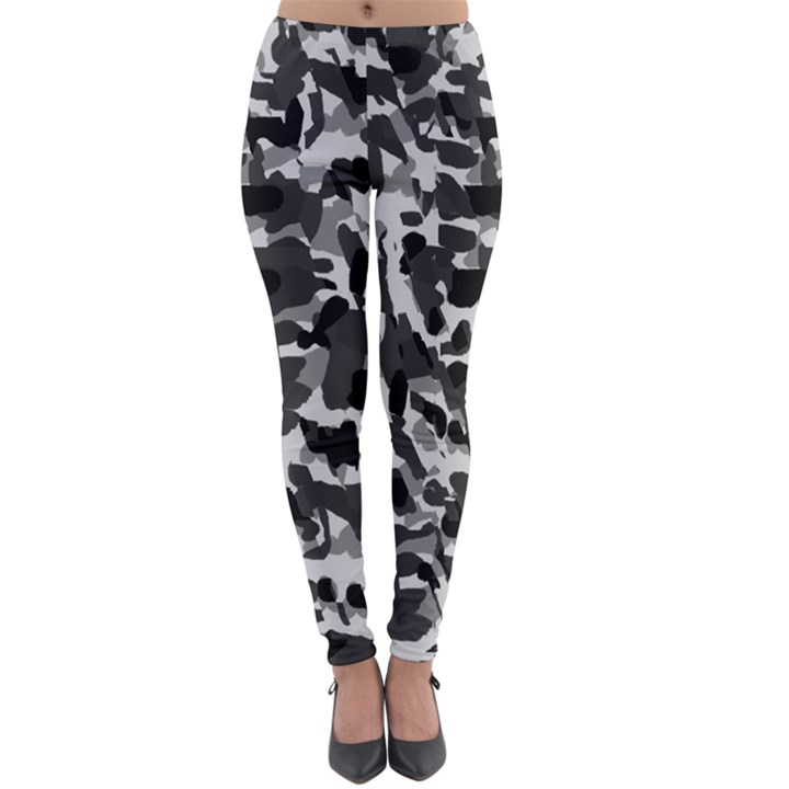 Grey Camo Lightweight Velour Leggings