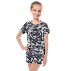 Grey Camo Kids  Mesh Tee And Shorts Set