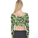 Brownish Green Camo Long Sleeve Crop Top View2