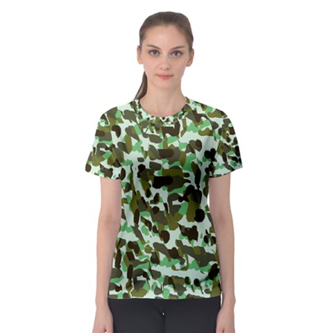 Brownish Green Camo Women s Sport Mesh Tee by snowwhitegirl