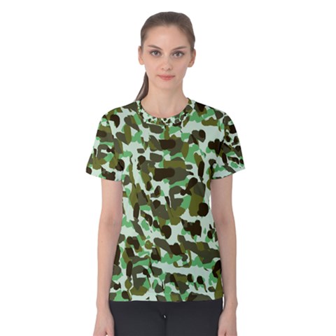 Brownish Green Camo Women s Cotton Tee by snowwhitegirl