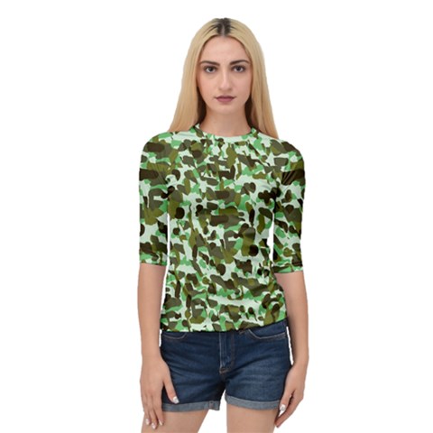 Brownish Green Camo Quarter Sleeve Raglan Tee by snowwhitegirl