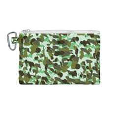 Brownish Green Camo Canvas Cosmetic Bag (medium) by snowwhitegirl