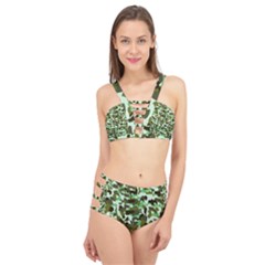 Brownish Green Camo Cage Up Bikini Set by snowwhitegirl