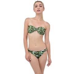 Brownish Green Camo Classic Bandeau Bikini Set