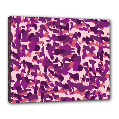 Pink Camo Canvas 20  X 16  by snowwhitegirl