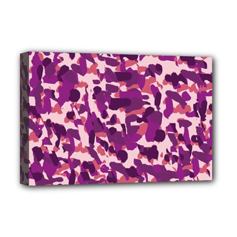 Pink Camo Deluxe Canvas 18  X 12   by snowwhitegirl