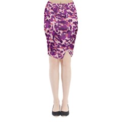 Pink Camo Midi Wrap Pencil Skirt by snowwhitegirl