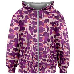 Pink Camo Kids Zipper Hoodie Without Drawstring by snowwhitegirl