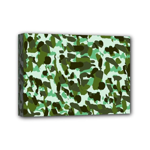 Green Camo Mini Canvas 7  x 5 