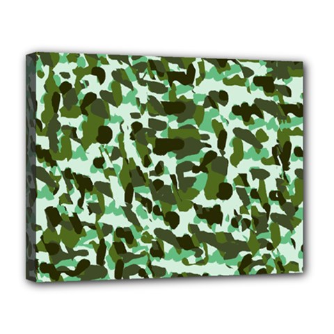 Green Camo Canvas 14  x 11 