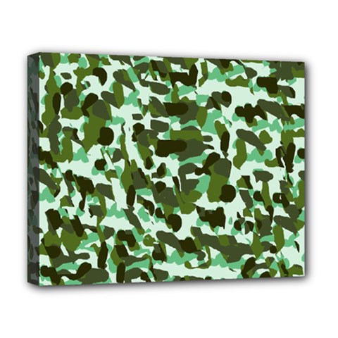 Green Camo Deluxe Canvas 20  x 16  