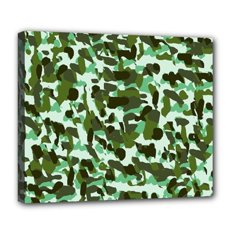 Green Camo Deluxe Canvas 24  x 20  