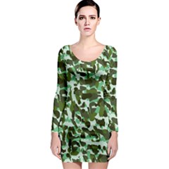 Green Camo Long Sleeve Bodycon Dress