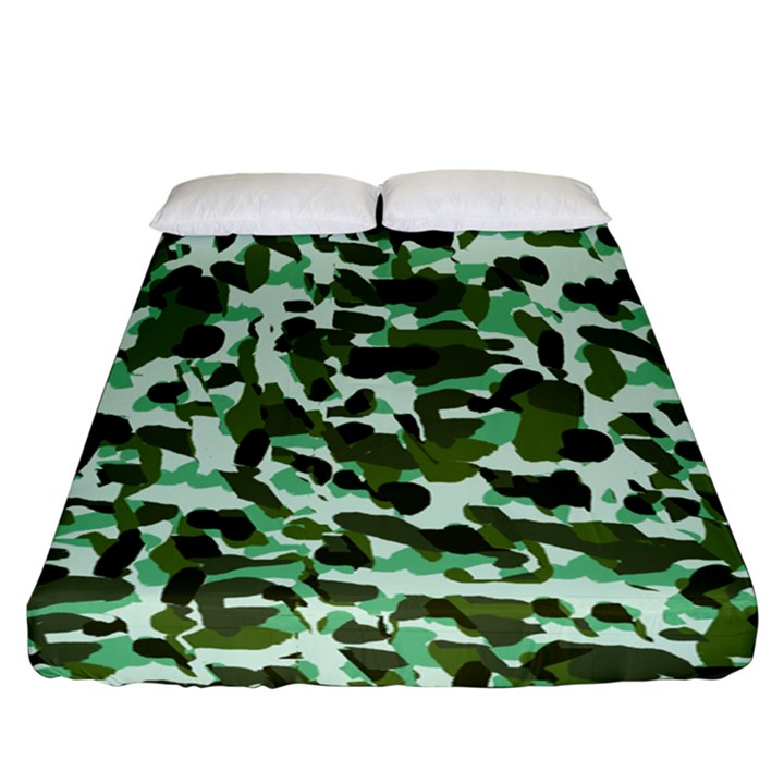 Green Camo Fitted Sheet (California King Size)