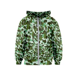 Green Camo Kids  Zipper Hoodie