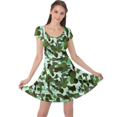 Green Camo Cap Sleeve Dress