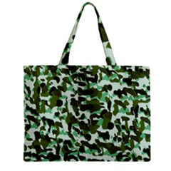 Green Camo Zipper Mini Tote Bag